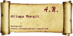 Allaga Margit névjegykártya